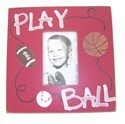 "PLAY BALL" Hand-painted Wooden Frame