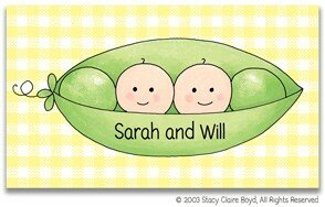 Gingham Pea Pod (Calling Card)
