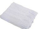 Blue Cable Knit Stroller Blanket