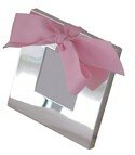3x3 Silver Frame with Ribbon - Pink, Blue, Sage