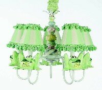 Frog Chandelier & Shades in Green
