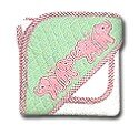 Three Marthas Towel & Washcloth with Pink Elephant