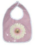 Pink Gingham Flower Power Bib