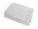 Sage Green Cable Knit Stroller Blanket