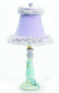 Large Candlestick Lamp Shade Blue